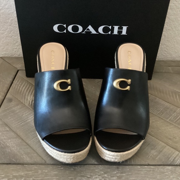COACH Gloria C Slide Espadrille Wedge Sandals, size 9.5 - Picture 6 of 7